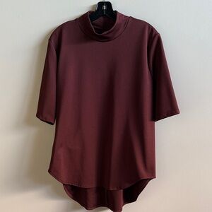 Zara Deep Burgundy Brown Short Sleeve Tee XL